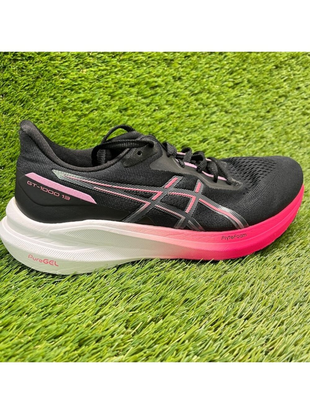 Asics GT-1000 13 Womens Size 8 Black Pink White Athletic Running Shoes Sneakers